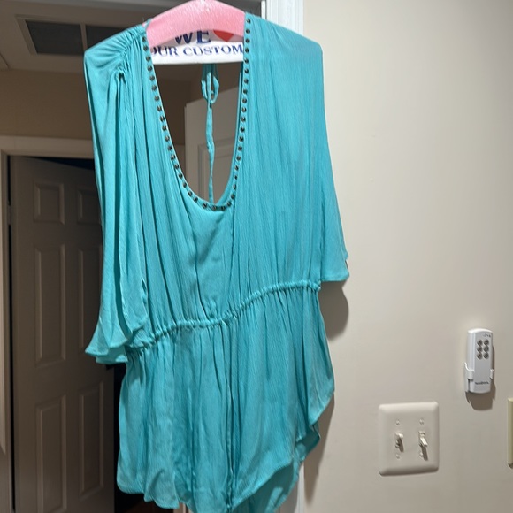 Aqua Turquoise blue studded romper - Picture 2 of 2